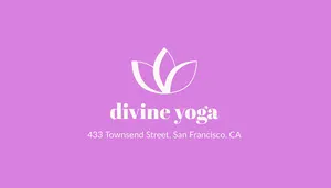 Pink Yoga Studio Business Card with Lotus Logo Business Card