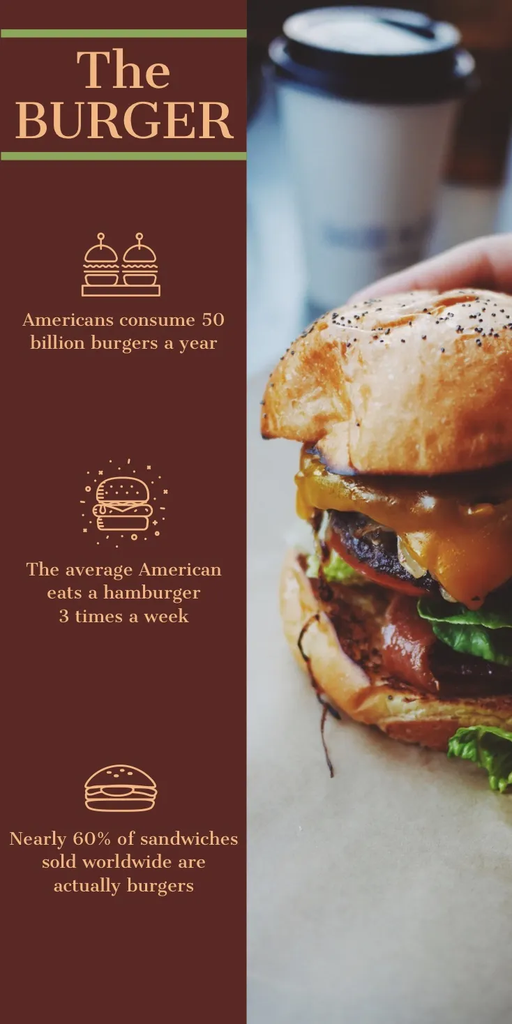 Brown Illustrated Burger Food Infographic