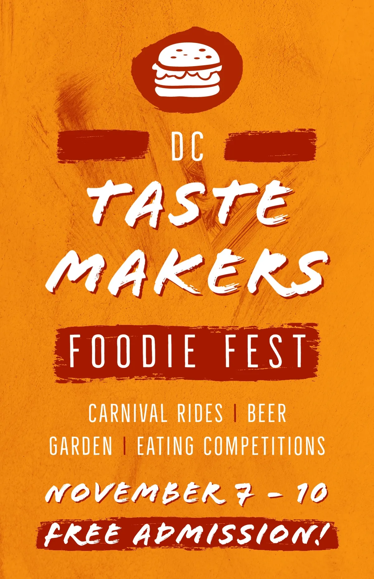 Orange and White Foodie Fest Poster