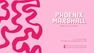 Pink Modern Design Student Business Card Business Card