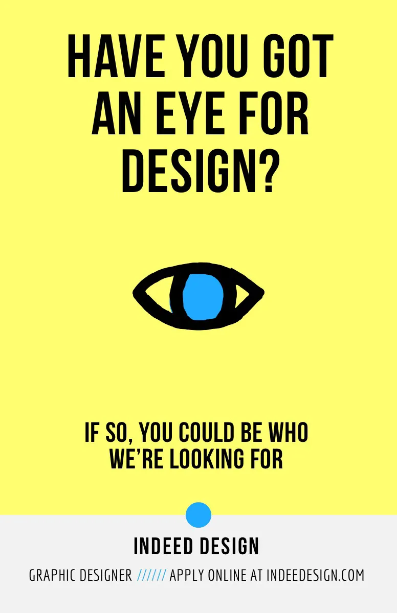 Yellow Eye Design Open Position Job Poster