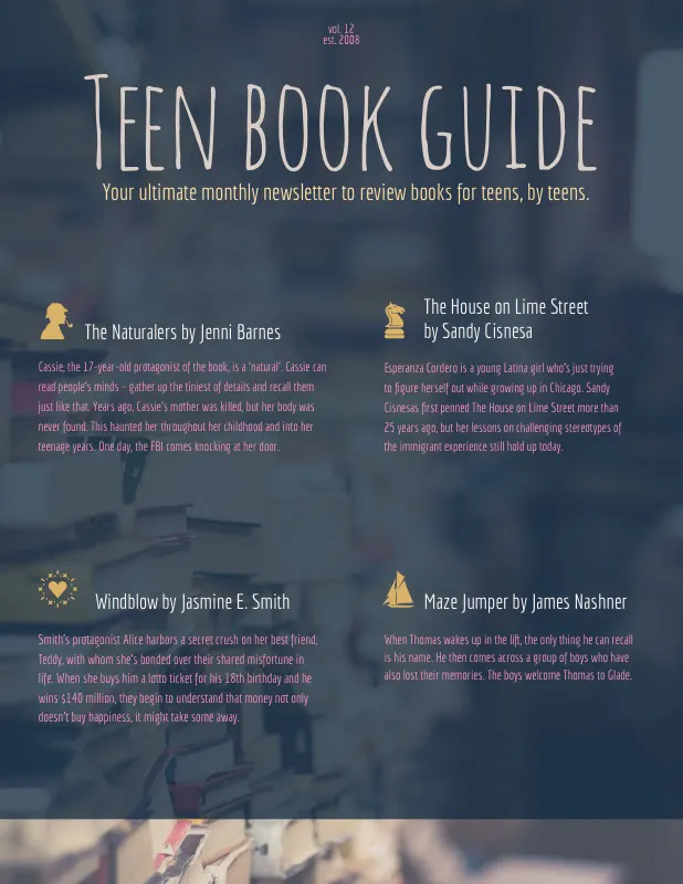Teenager Book Newsletter Graphic