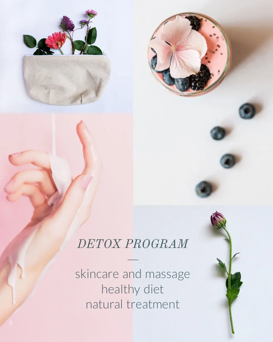 Pale Pink Natural Detox Program Instagram Portrait Graphic