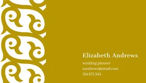 Brown Ornate Wedding Planner Business Card Business Card