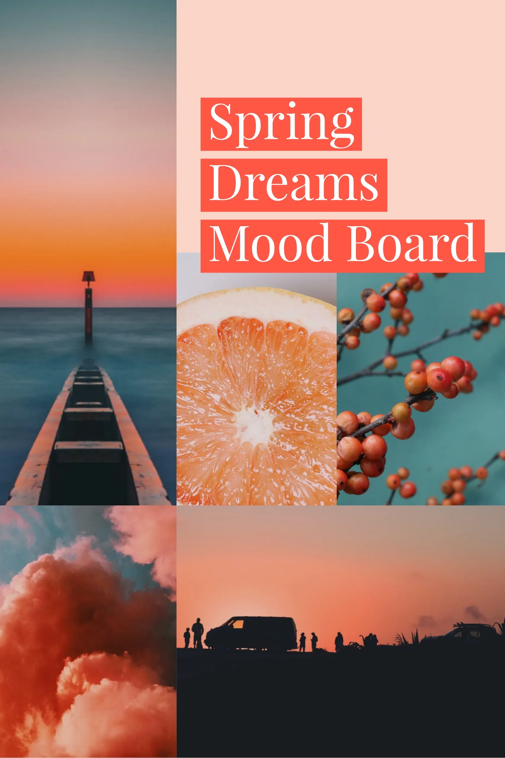 Orange Spring Dreams Mood Board with Collage