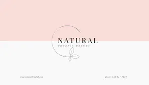 Pink and White Natural Organic Beauty Business Card Business Card