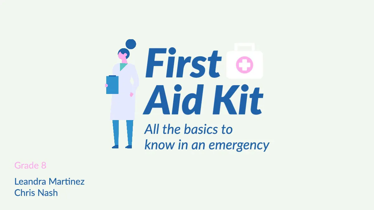 Blue and Green First Aid Kit The Basics Presentation Intro