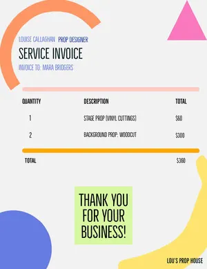 Colorful Abstract Shapes Business Invoice Invoice