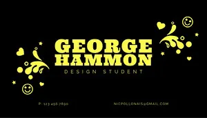 Yellow Graffitti Design Student Business Card Business Card