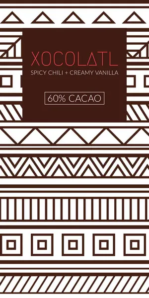 Brown Chocolate Product Label with Tribal Patterns Label