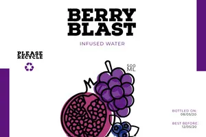 Purple Infused Water Bottle Label Label
