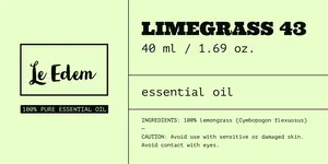 Lime Color Lemongrass Essential Oil Aromatherapy Product Label Label