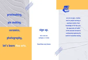 Yellow and Blue Fine Arts Course Brochure Brochure