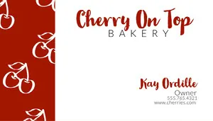 Red Patterned Baker Business Card Business Card