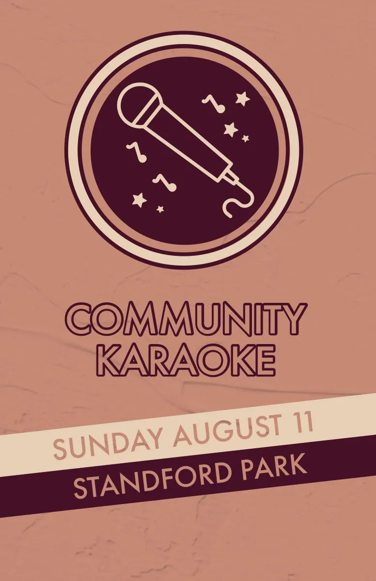 Claret and Pink Community Karaoke Event Poster