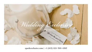 Beige and White Wedding Decoration Service Business Card Business Card