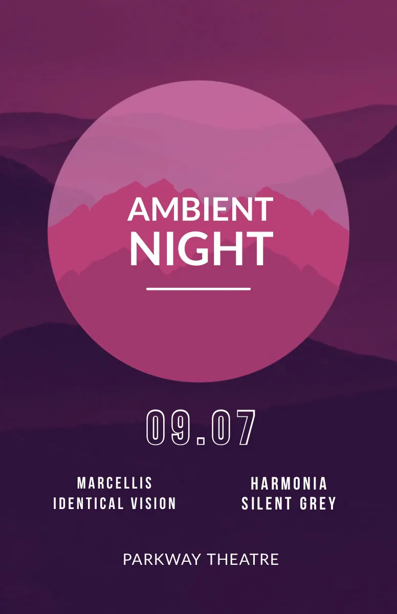 Violet and White Ambient Night Poster
