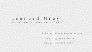 Black and White Elegant Minimal Journalist Business Card Business Card