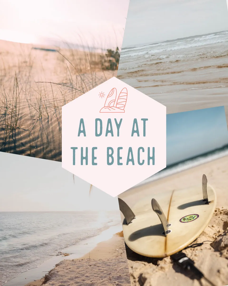 Beach Day Collage Instagram Portrait 