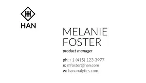 Black and White Professional Product Manager Business Card  Business Card