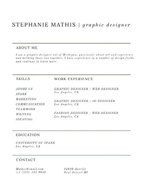 Modern Graphic Designer Resume Resume