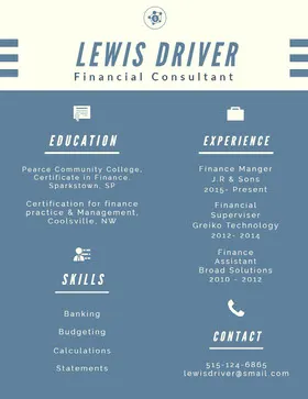 Blue and White Infographic Resume Resume