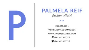 Blue Fashion Stylist Business Card Business Card
