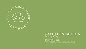 Traditional Green Baker Business Card Business Card