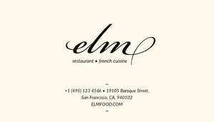 Black and White French Restaurant Business Card Business Card