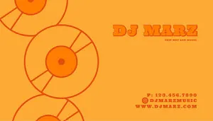 Orange Simple DJ Business Card Copy Business Card