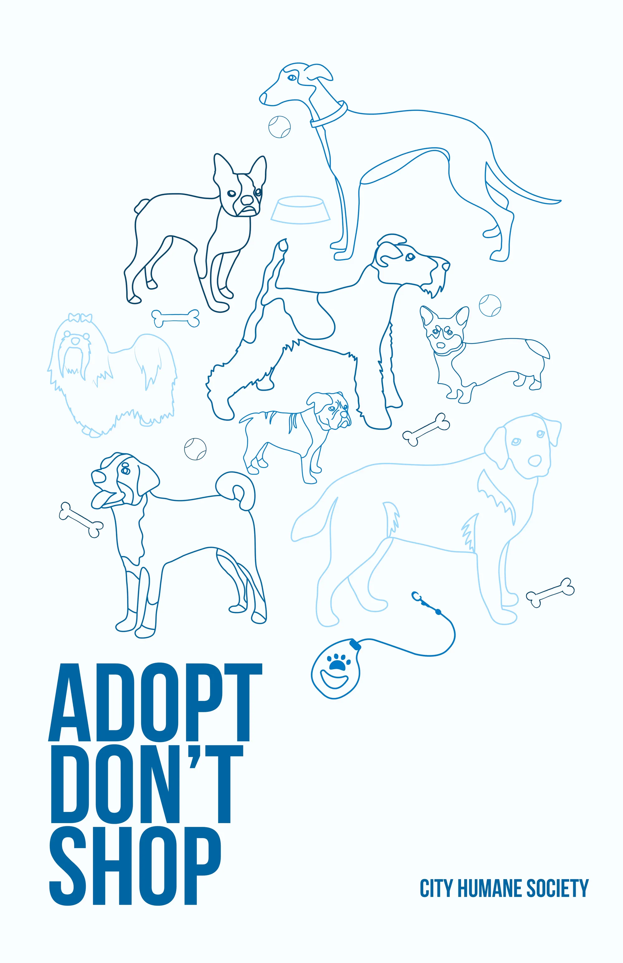 blue pet adoption poster 