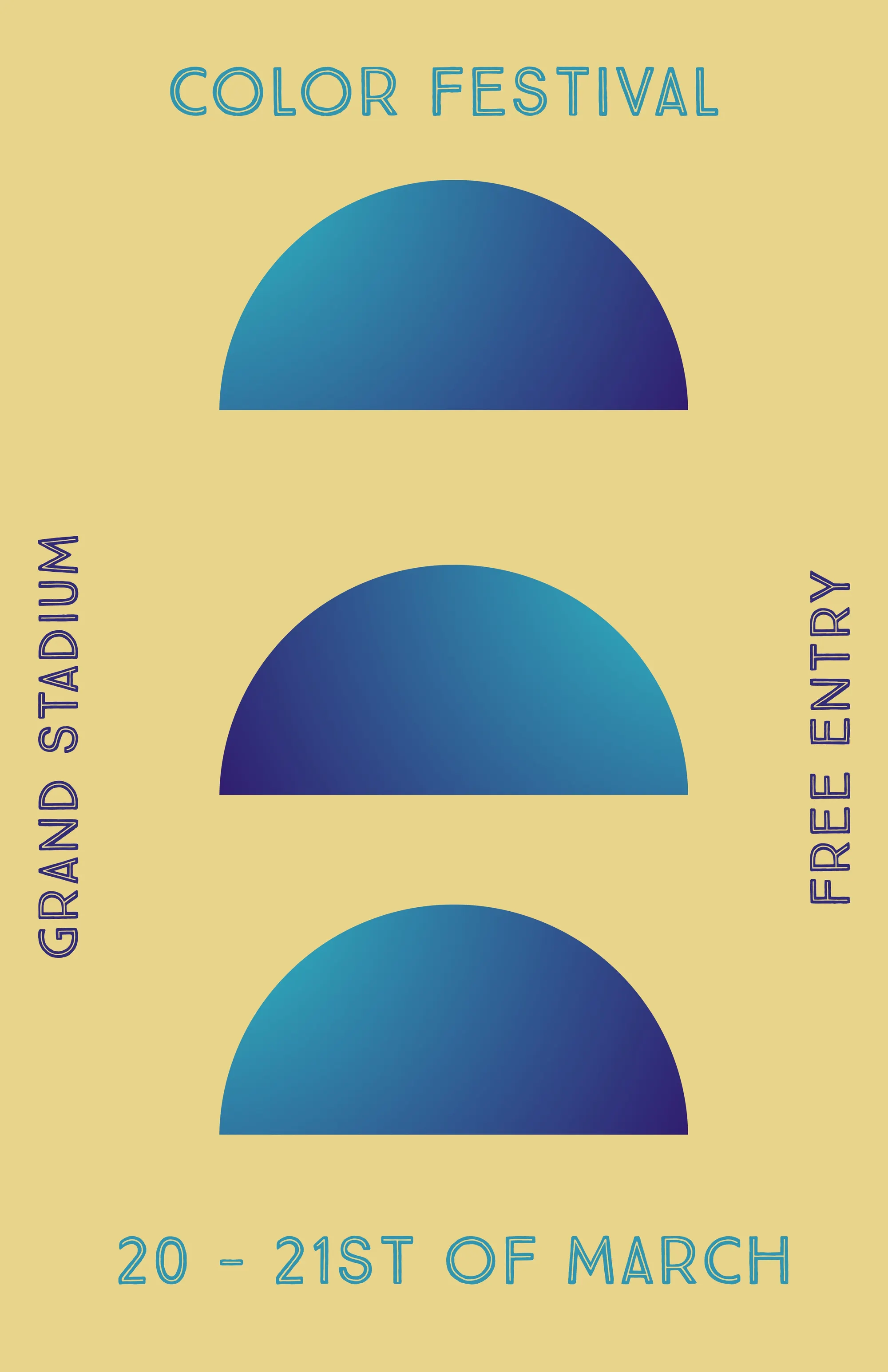 Blue & Yellow Colour Festival Poster
