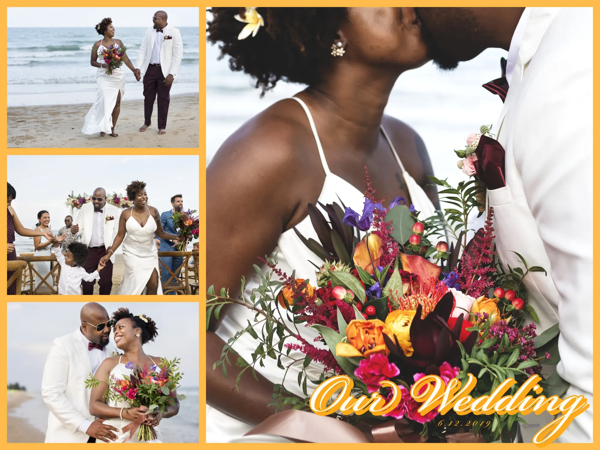 Yellow Four Image Online Wedding Album