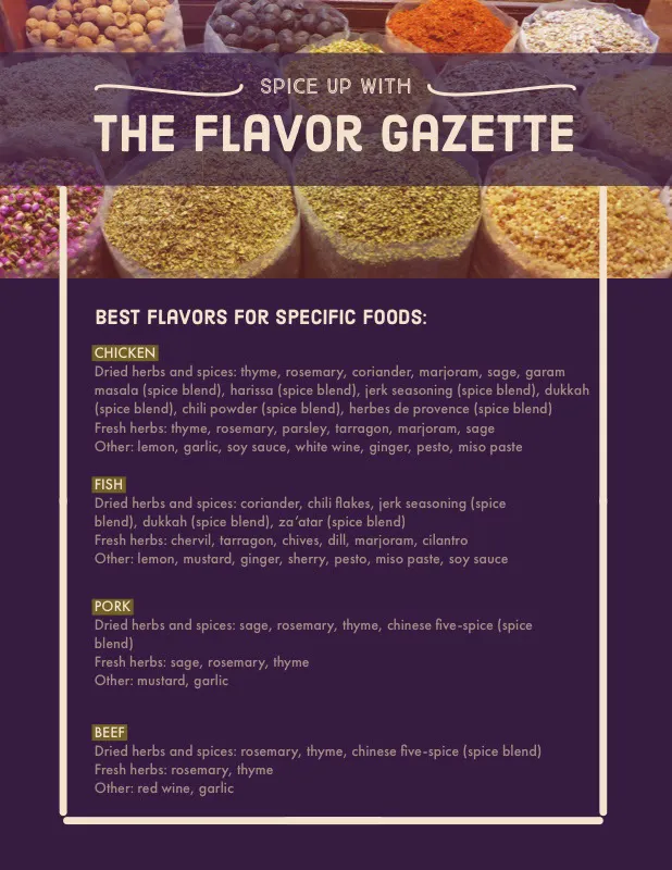 Purple Cooking Recipe Newsletter Graphic