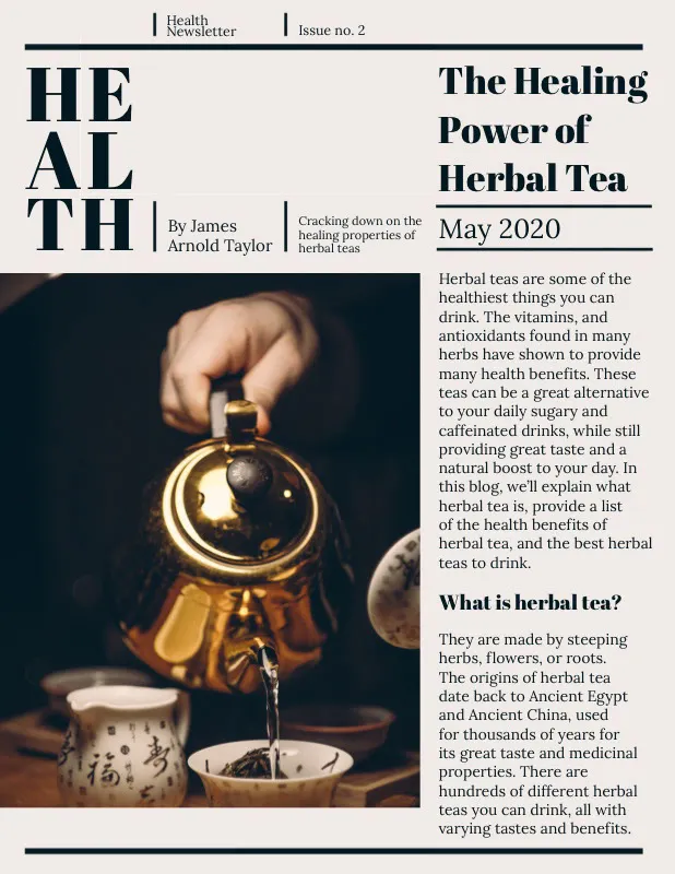 Health and Herbal Tea Newsletter