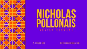 Purple Geometric Design Student Business Card Business Card