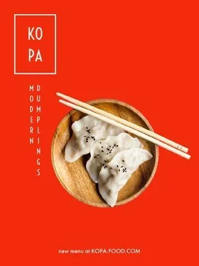 Red Asian Restaurant Flyer with Dumplings Flyer