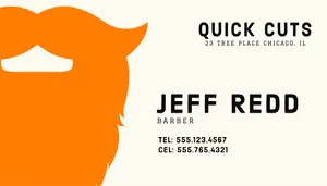 Orange Beard Themed Barber Business Card Business Card