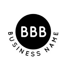 Black and White Business Logo with Letters in Circle Logo