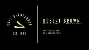 Black Traditional Barber Business Card Business Card