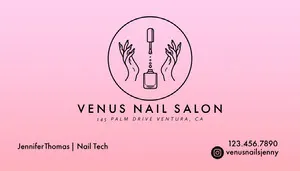 Pink Gradient Nail Salon Business Card Business Card