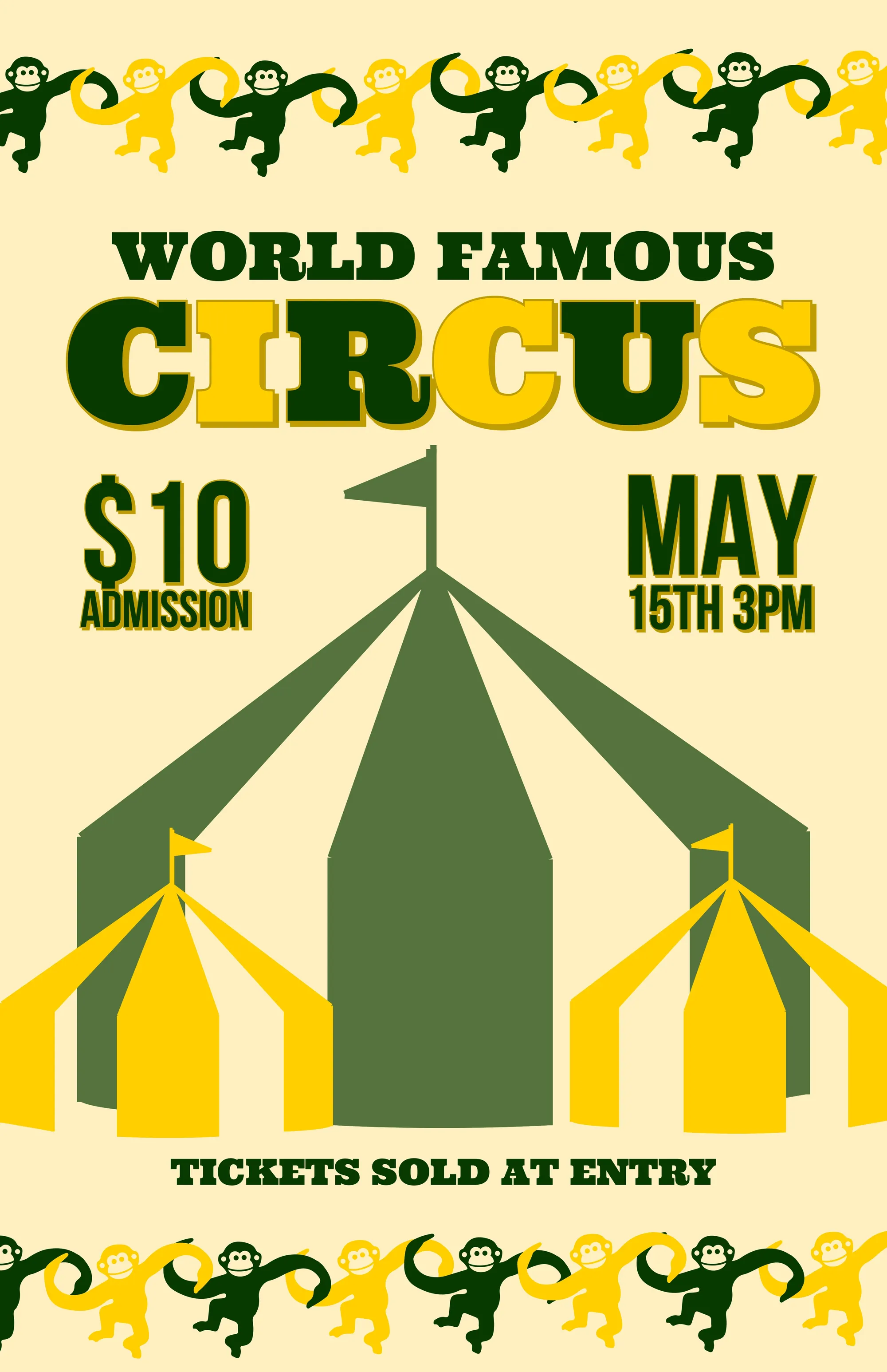 Yellow and Green Circus Poster