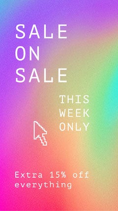 Rainbow Gradient Bright Colorful Sale Announcement Instagram Story