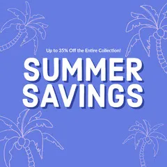 Blue Palm Trees Summer Store Sale Instagram Square Ad