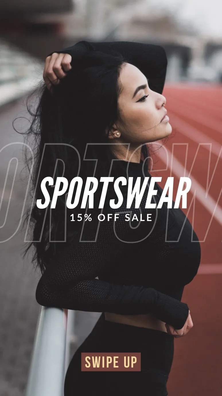 Red, Black and White Sportswear Sale Ad Instagram Story