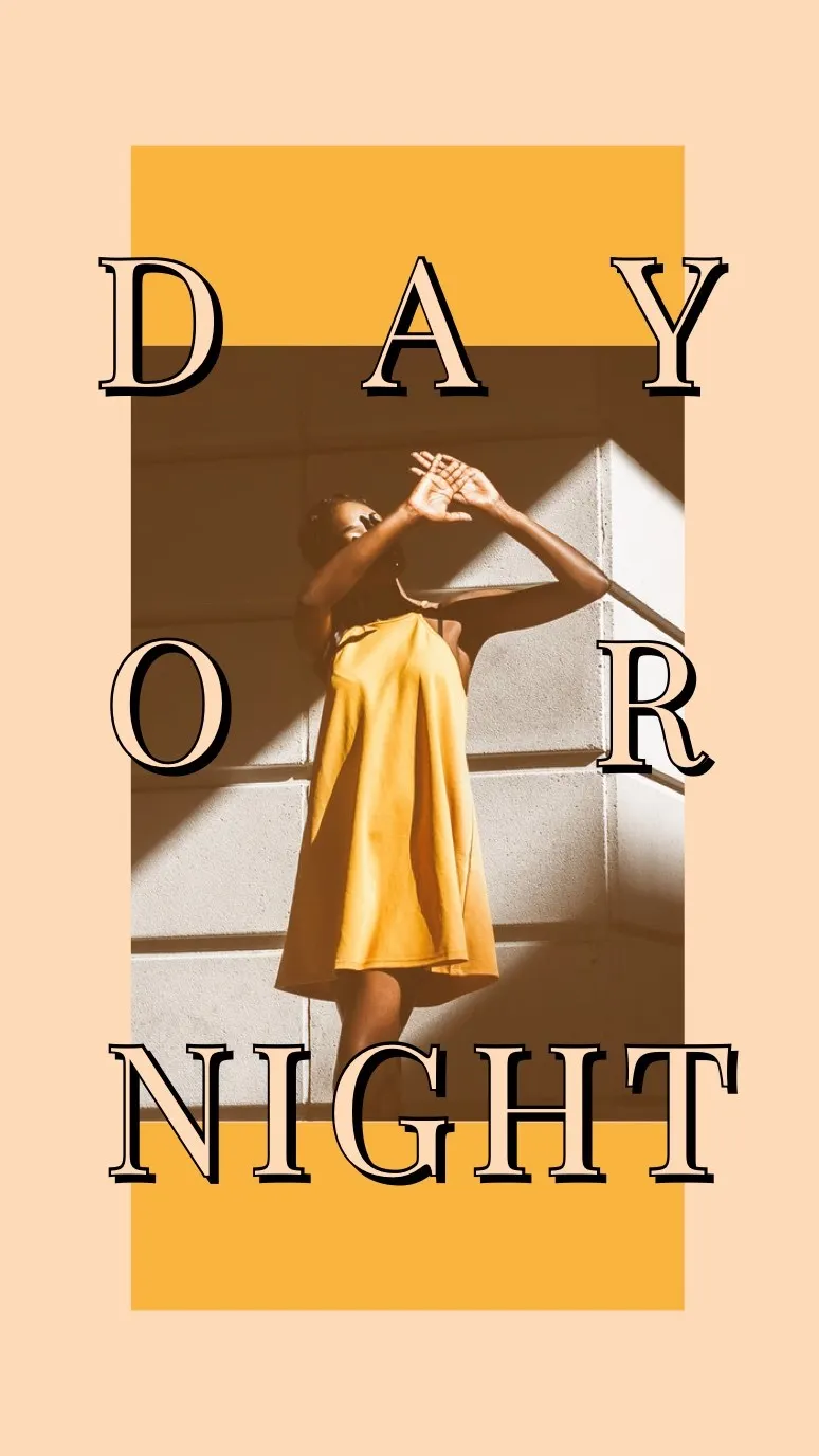 Yellow and White Day Or Night Instagram Story