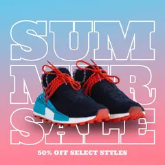 Pink and Blue Summer Shoe Store Sale Instagram Ad