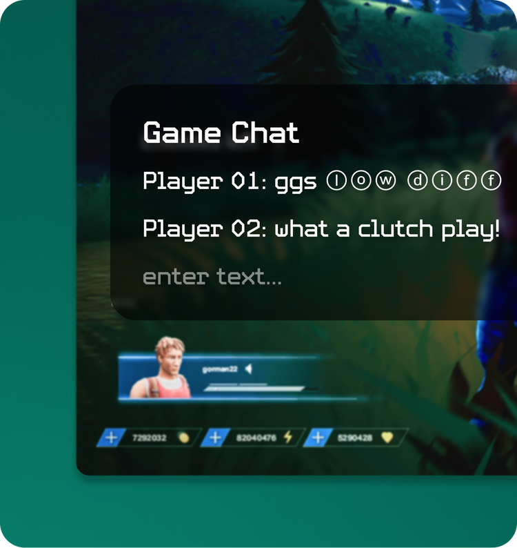 Stylized Unicode text used in a gaming chat