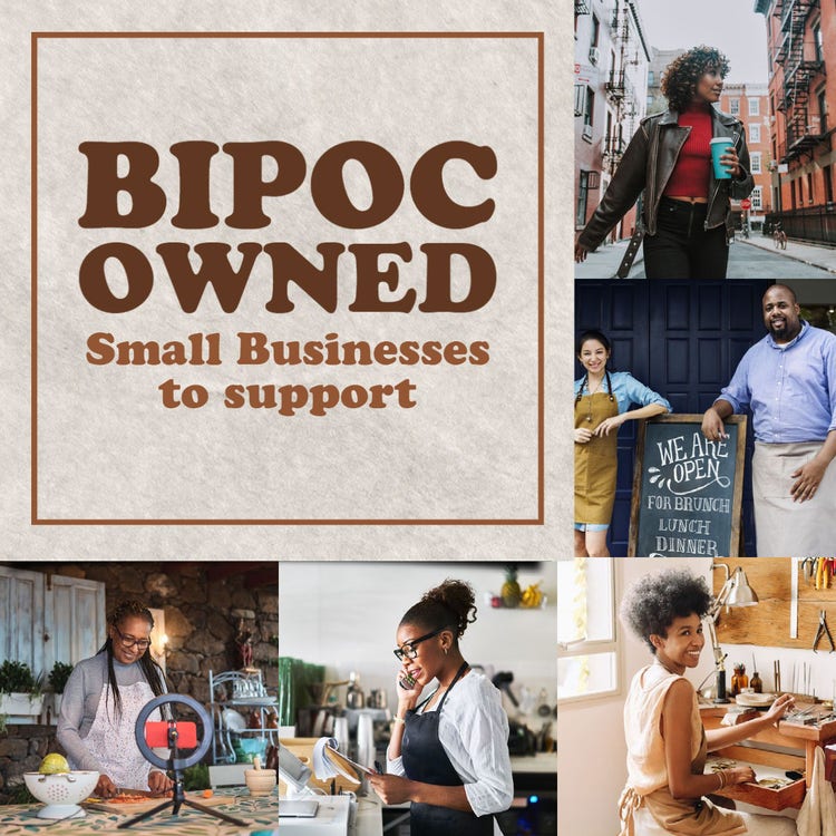Beige And Brown Bipoc Owned Businesses Collage Instagram Square