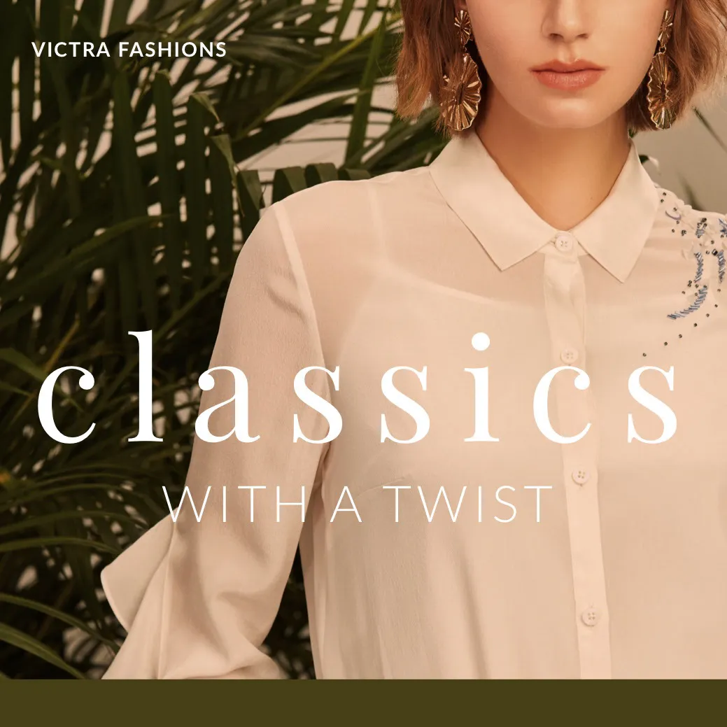 Elegant Fashion Collection Instagram Post Ad with Female Fashion Model